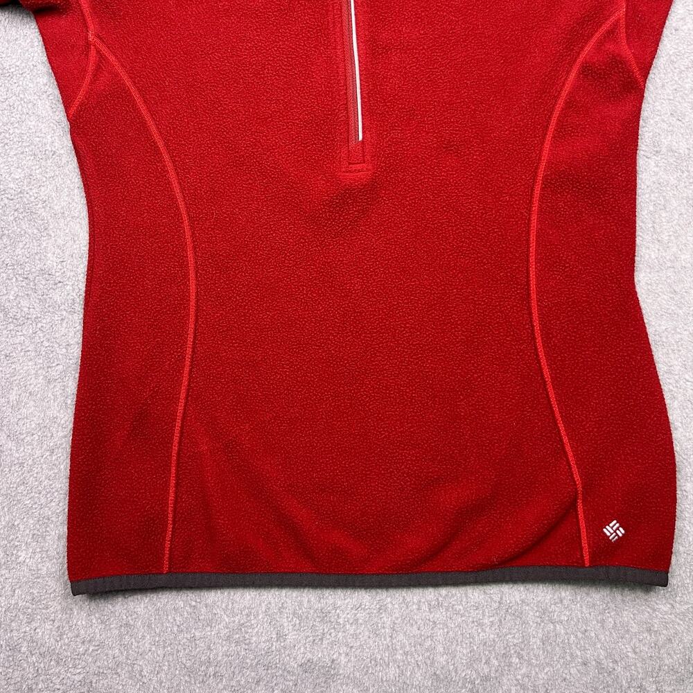 columbia‎ titanium omni heat sweatshirt red fleece 1/2 zip small - Picture 6 of 8
